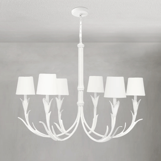 Fontara White Reed Chandelier - Lightings Menu