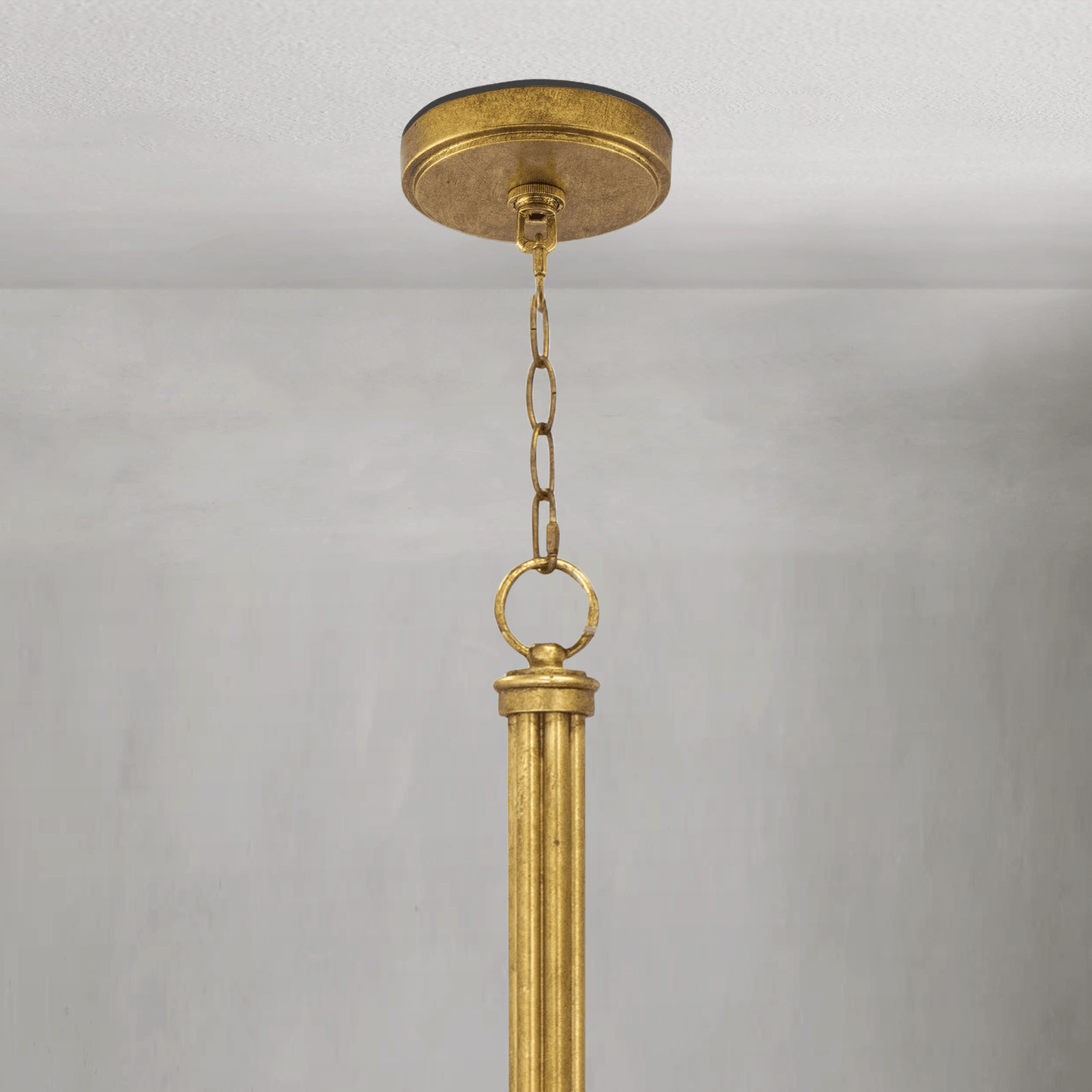 Fontara White Reed Chandelier(Antique Gold Leaf ) - Lightings Menu
