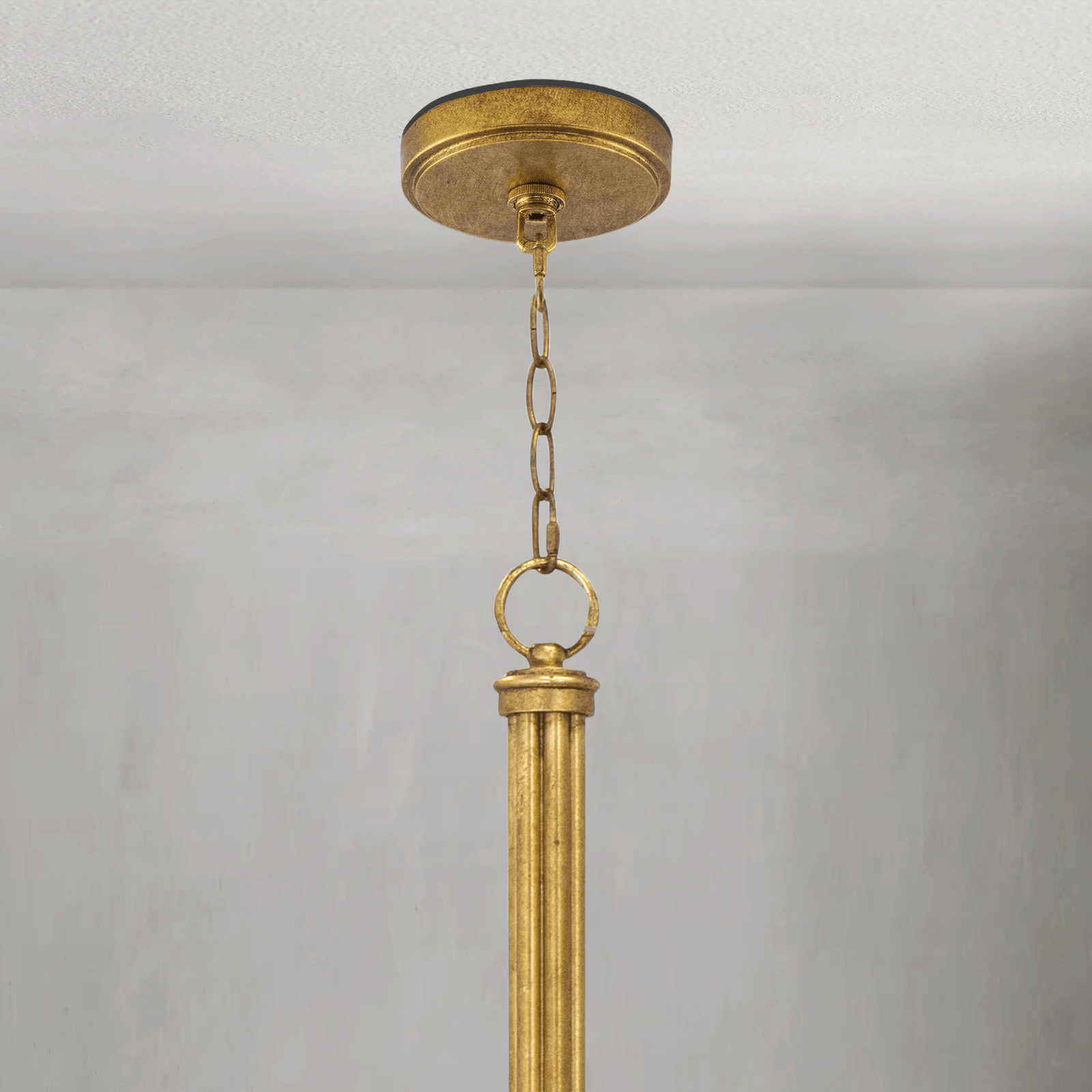 Fontara White Reed Chandelier(Antique Gold Leaf ) - Lightings Menu