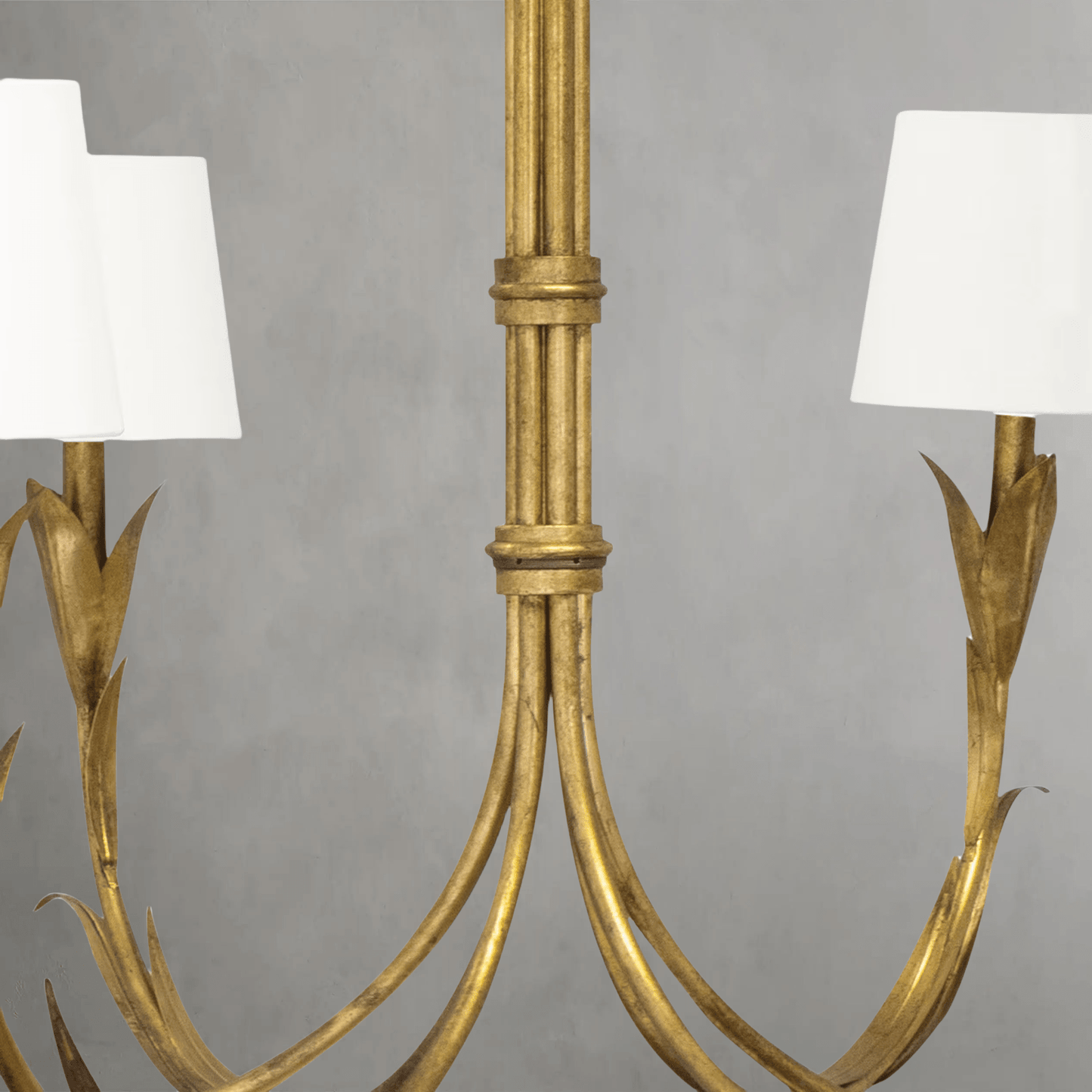 Fontara White Reed Chandelier(Antique Gold Leaf ) - Lightings Menu