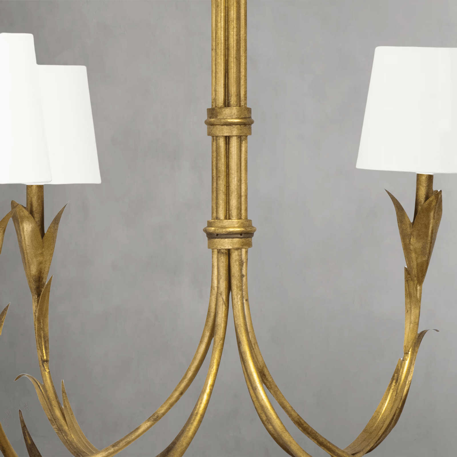 Fontara White Reed Chandelier(Antique Gold Leaf ) - Lightings Menu