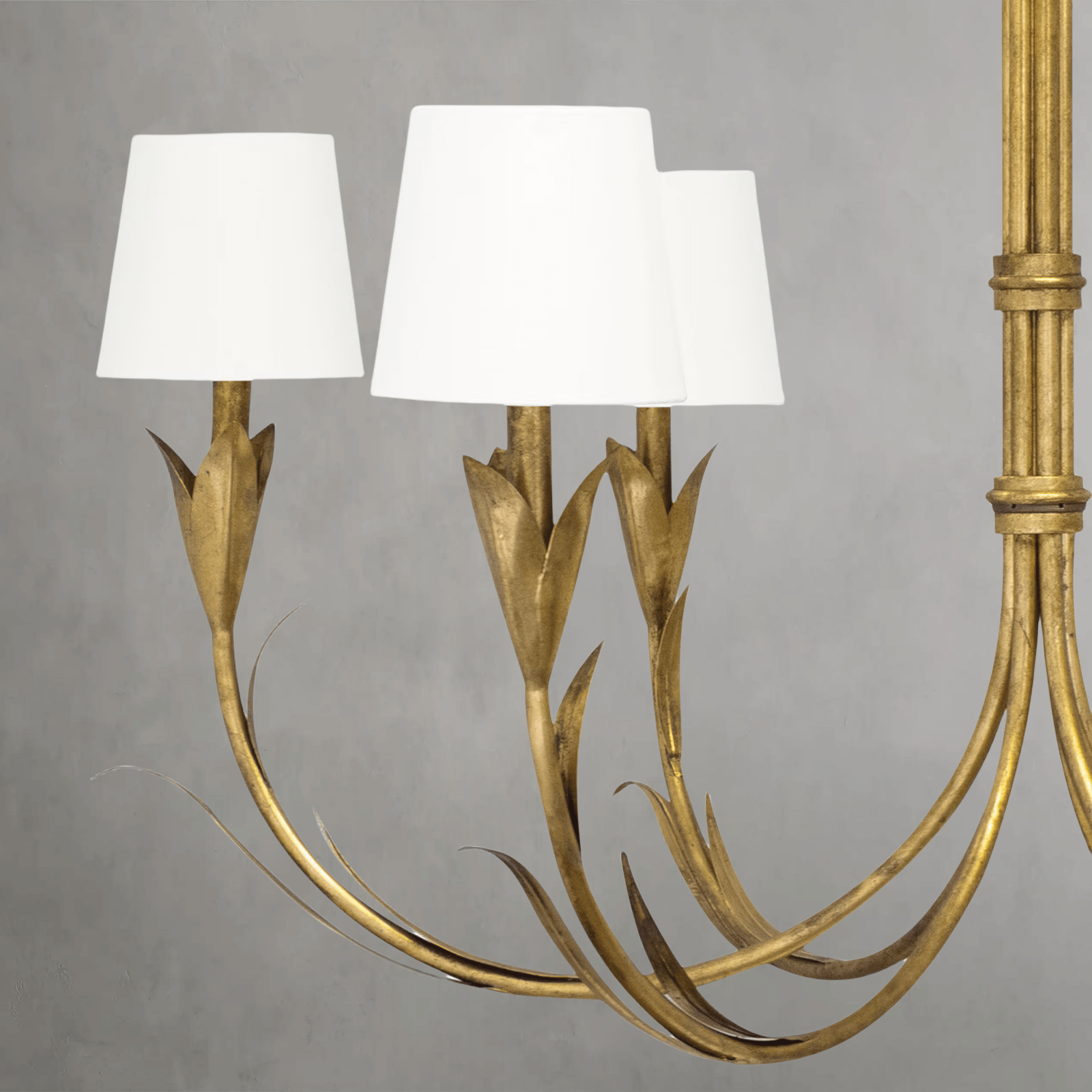 Fontara White Reed Chandelier(Antique Gold Leaf ) - Lightings Menu