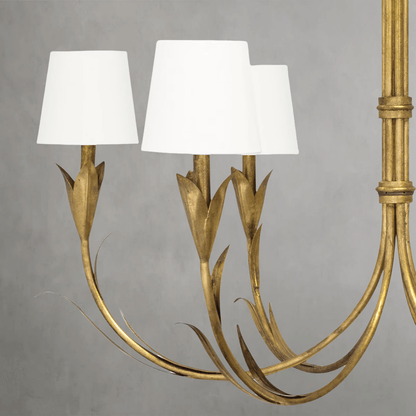 Fontara White Reed Chandelier(Antique Gold Leaf ) - Lightings Menu