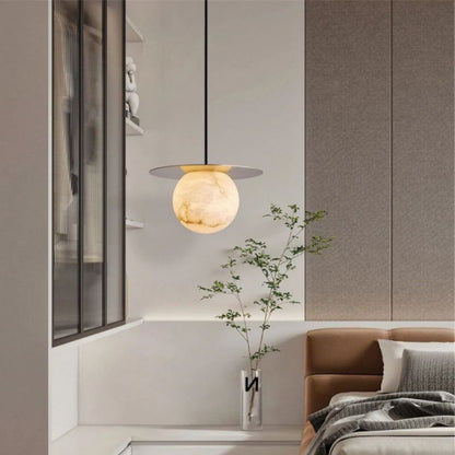 Garfield Spanish Alabaster Bedside Pendant - Lightings Menu