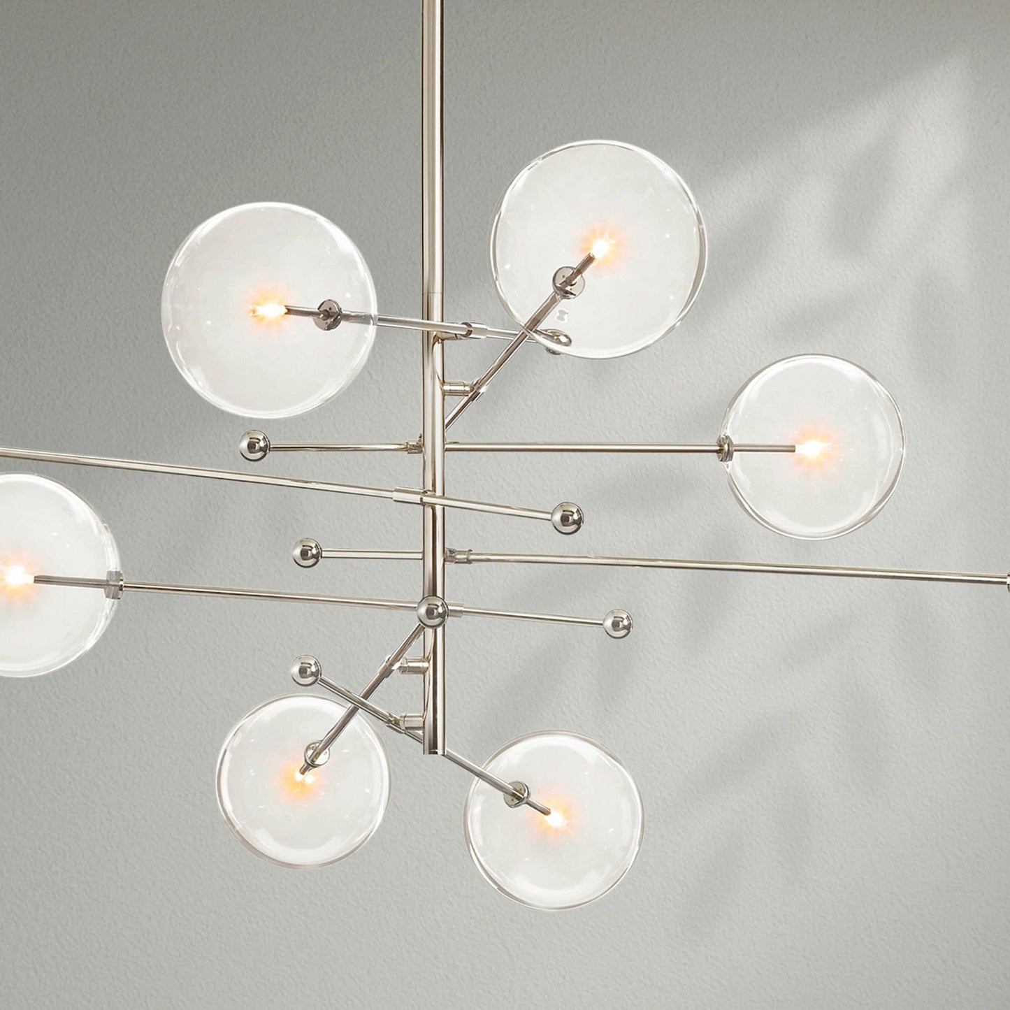 Glass Globe Mobile Eight - Arm Chandelier - Lightings Menu