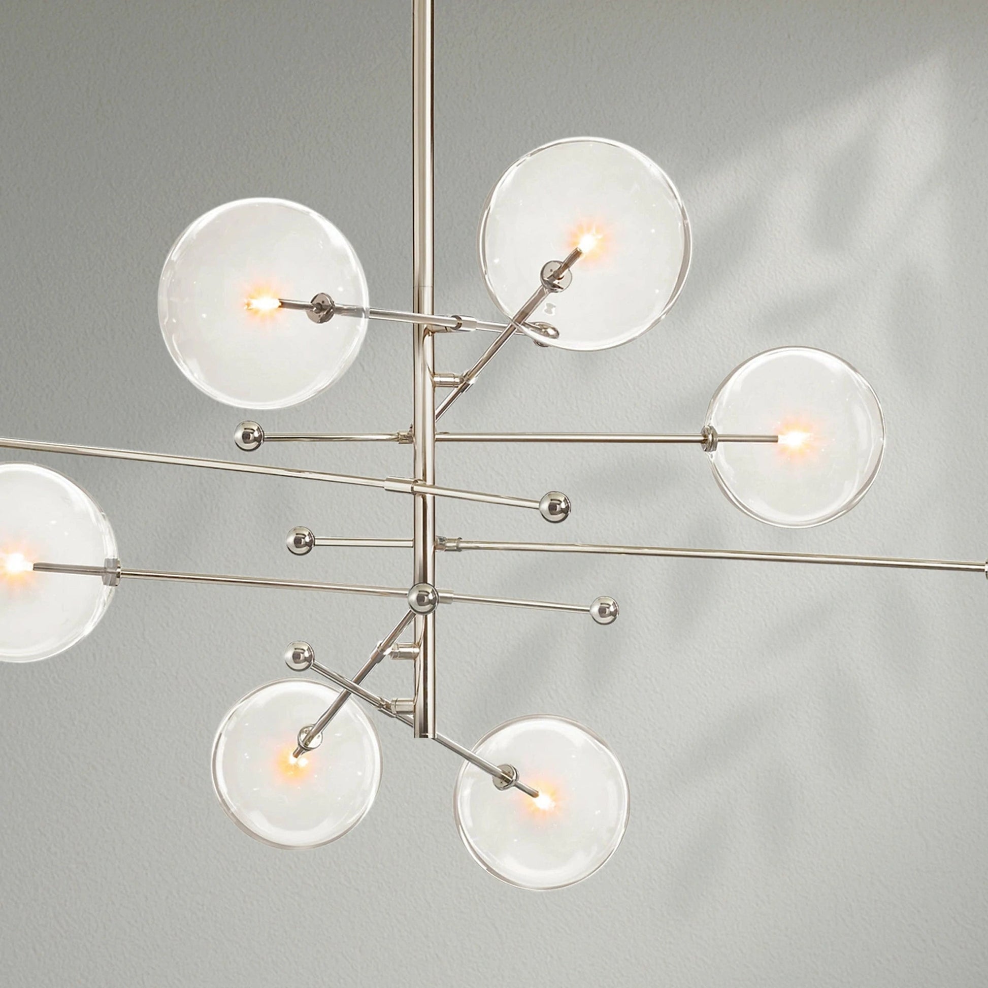 Glass Globe Mobile Eight - Arm Chandelier - Lightings Menu