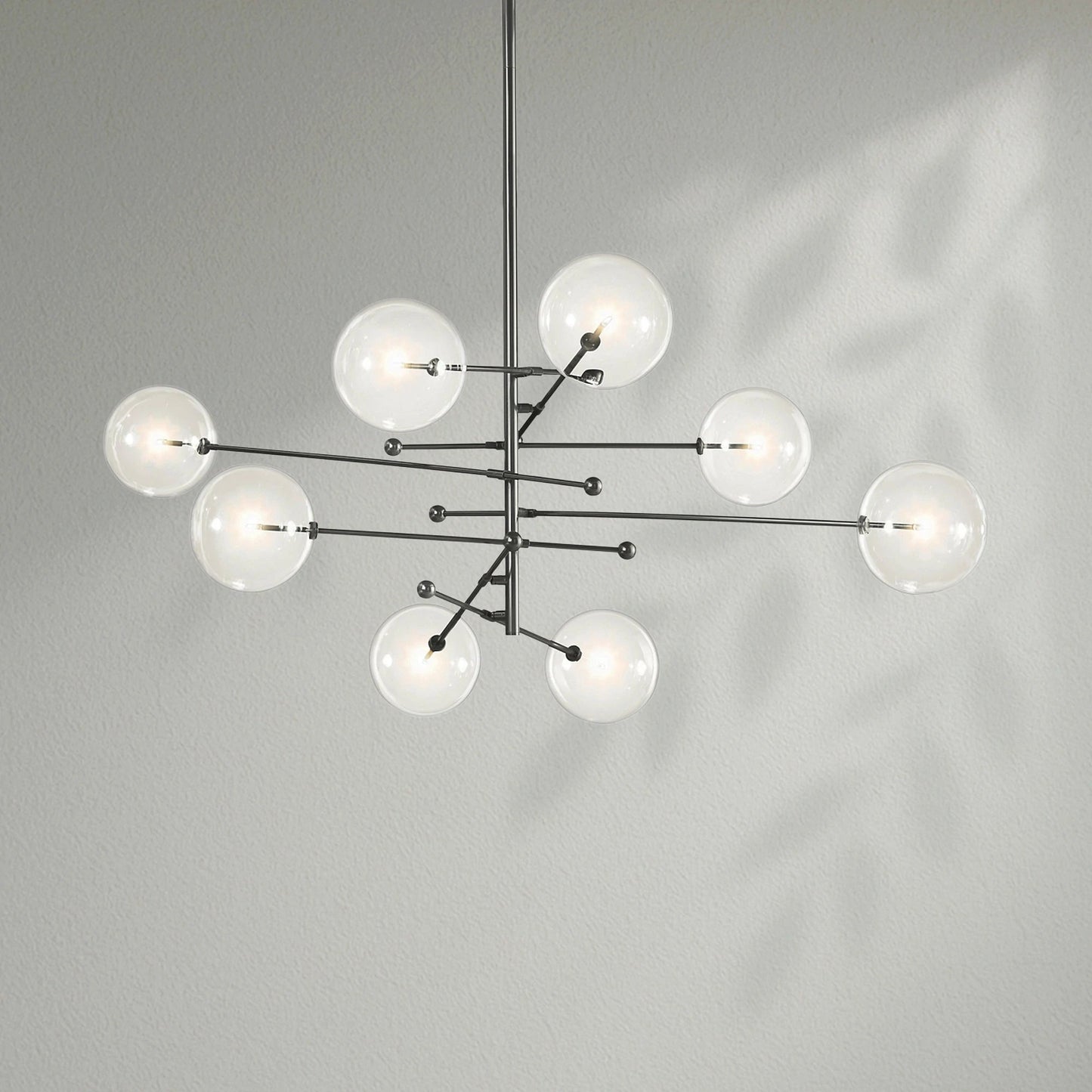 Glass Globe Mobile Eight - Arm Chandelier - Lightings Menu
