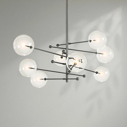 Glass Globe Mobile Eight - Arm Chandelier - Lightings Menu