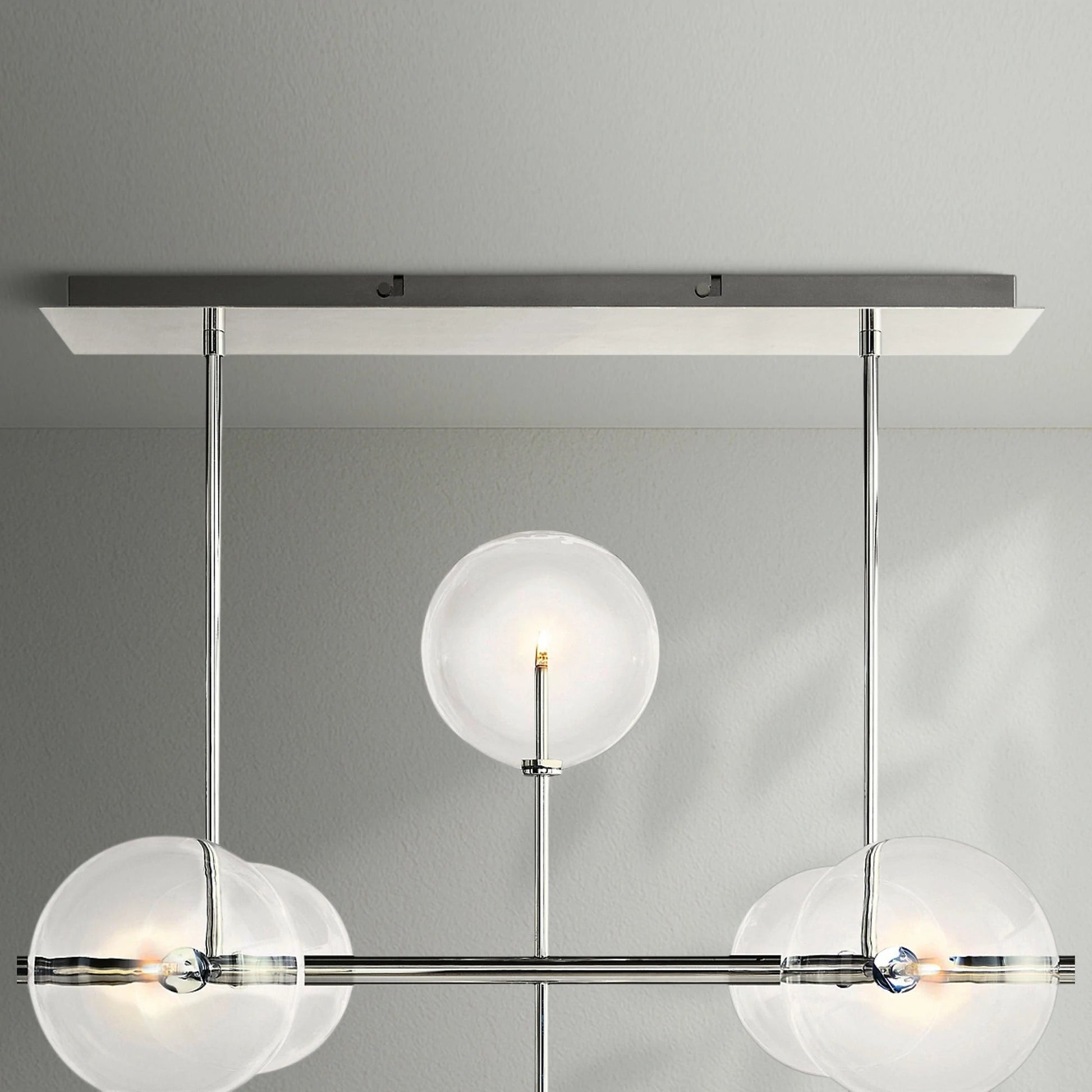 Glass Globe Mobile Linear Chandelier - Lightings Menu