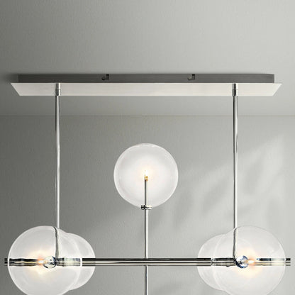 Glass Globe Mobile Linear Chandelier - Lightings Menu