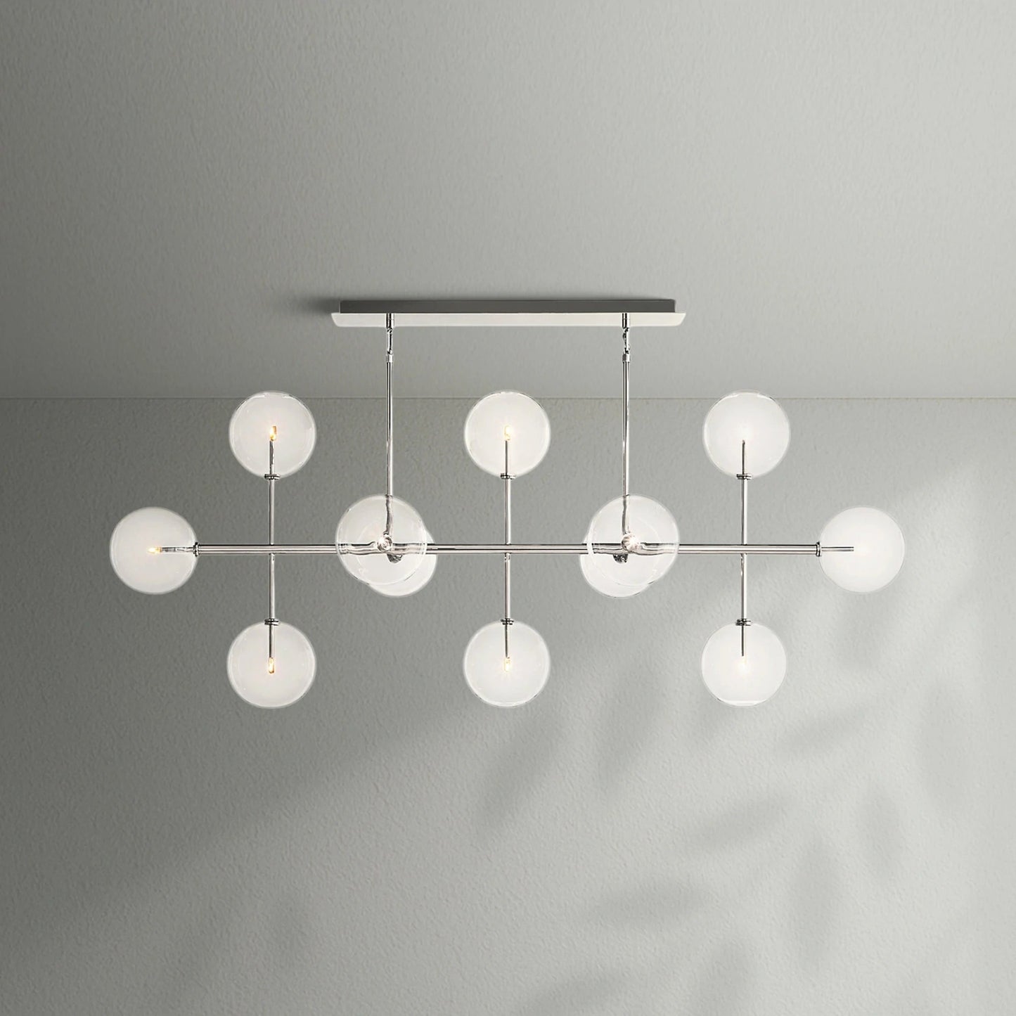 Glass Globe Mobile Linear Chandelier - Lightings Menu