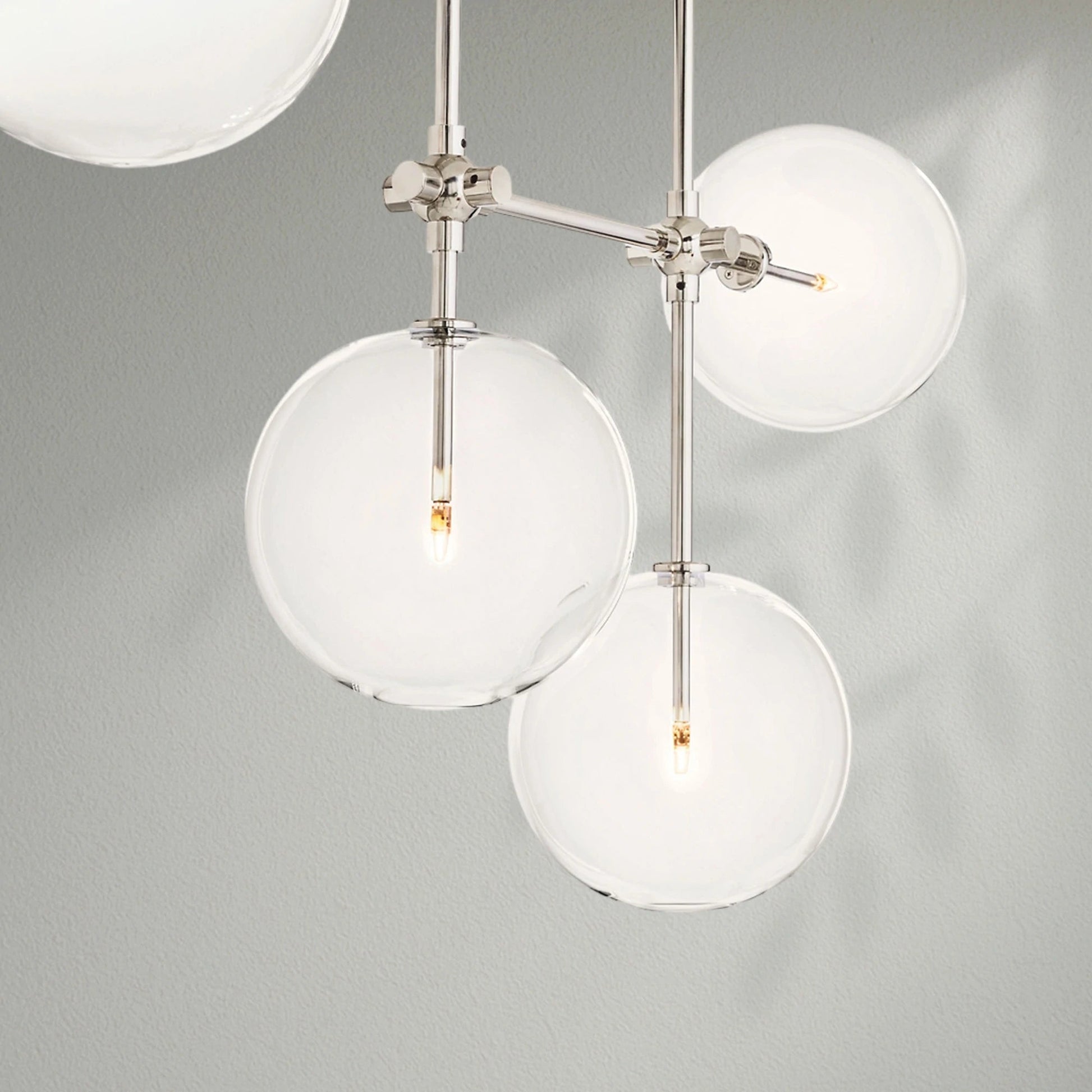 Glass Globe Mobile Linear Chandelier - Lightings Menu