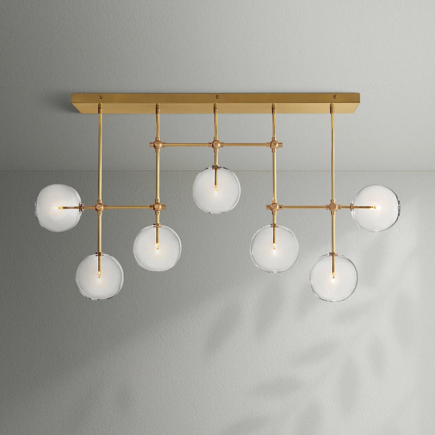 Glass Globe Mobile Linear Chandelier - Lightings Menu