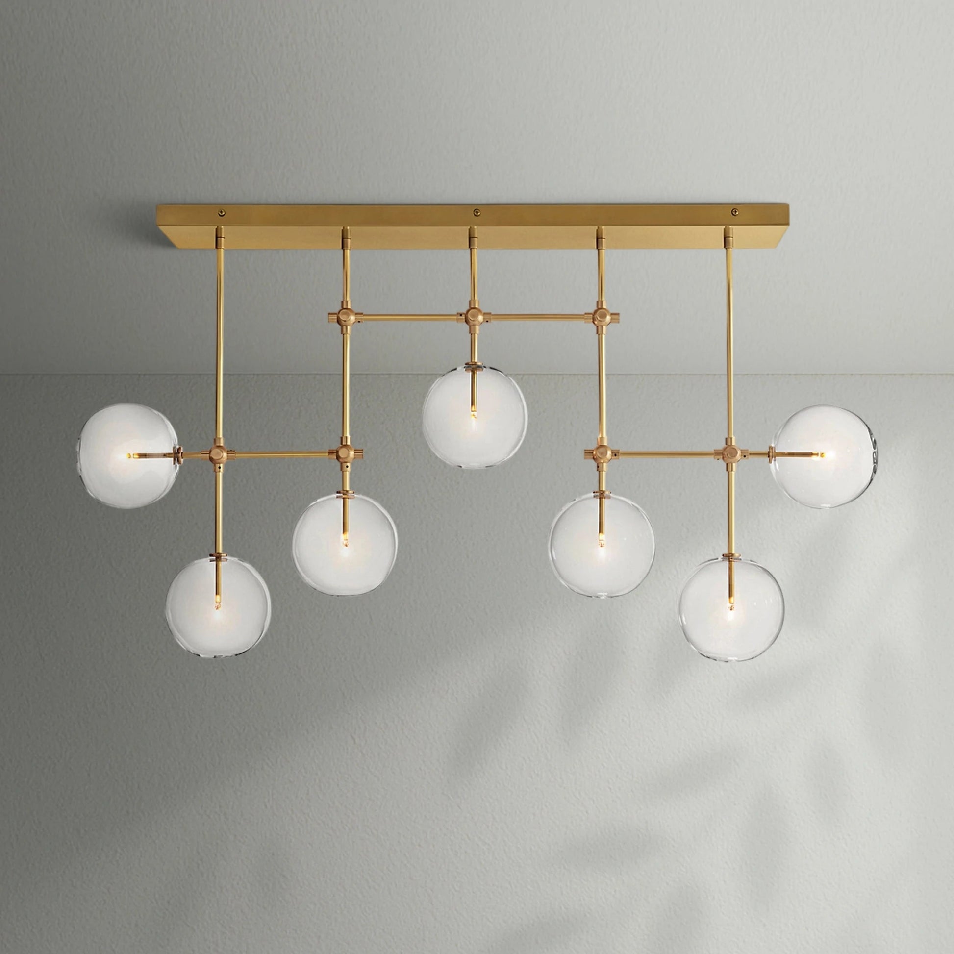 Glass Globe Mobile Linear Chandelier - Lightings Menu