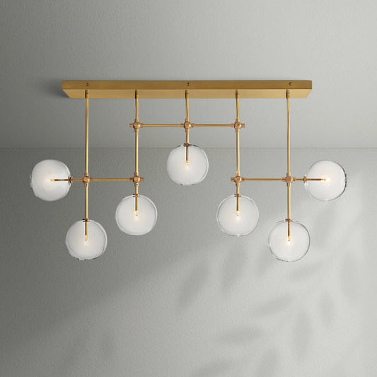 Glass Globe Mobile Linear Chandelier - Lightings Menu