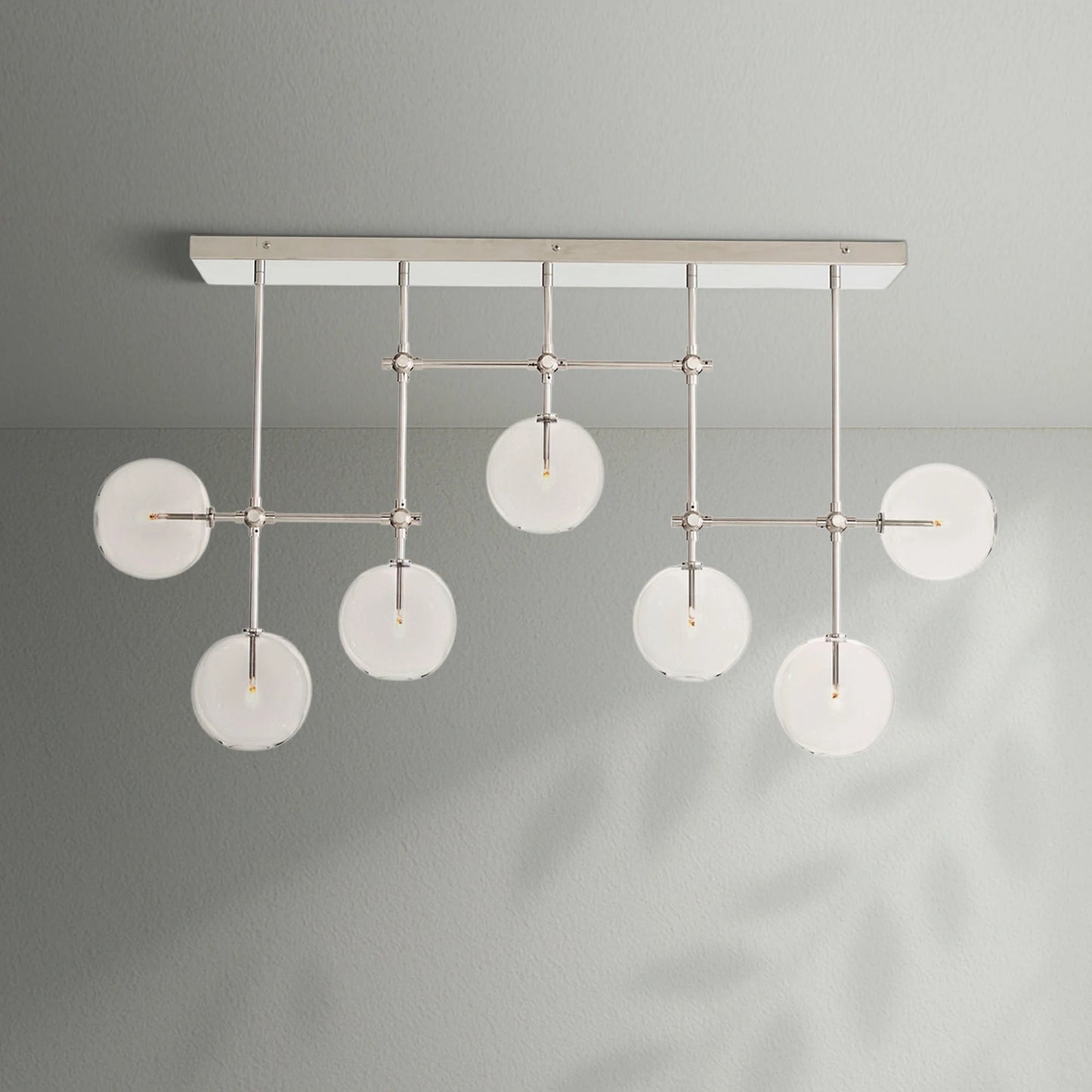 Glass Globe Mobile Linear Chandelier - Lightings Menu