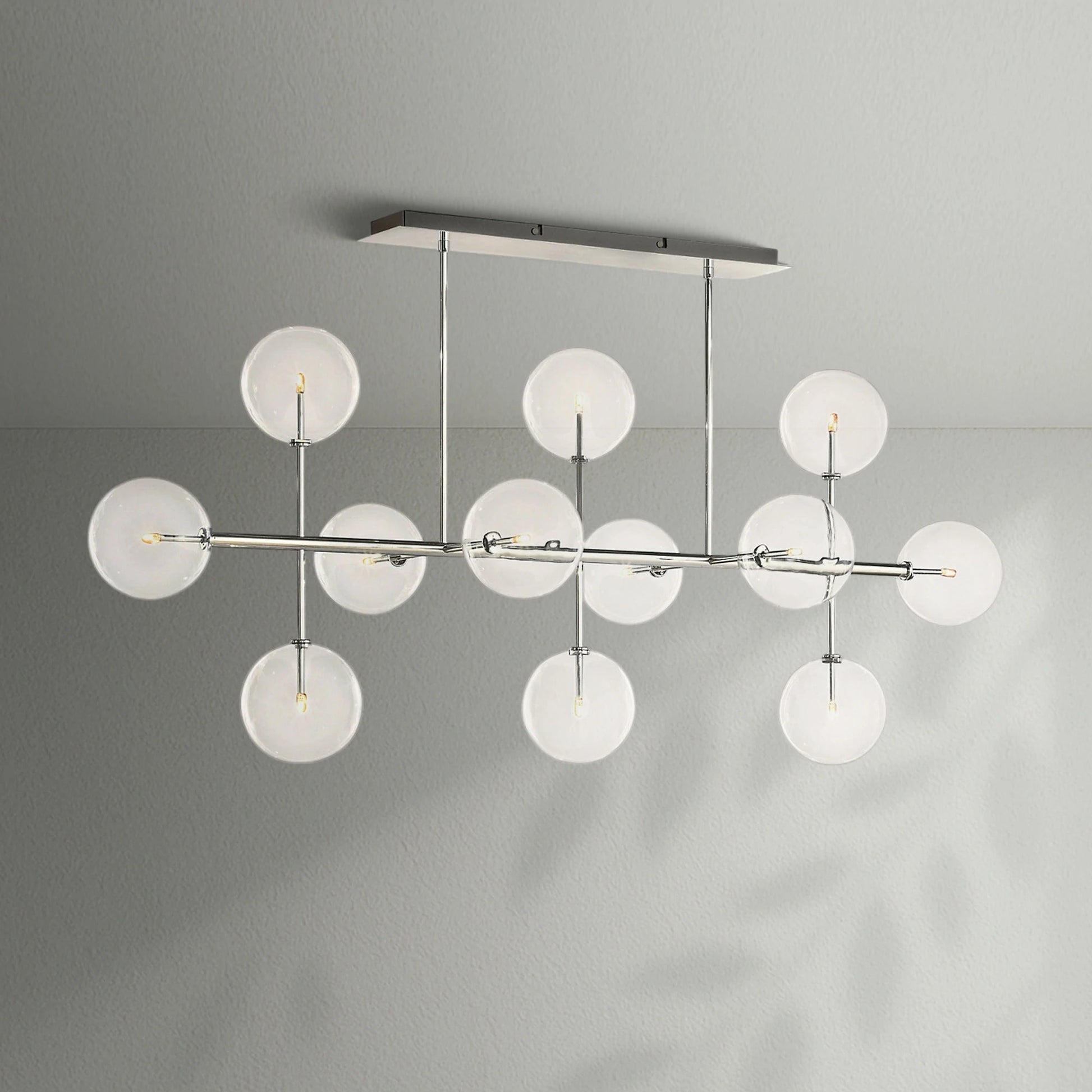 Glass Globe Mobile Linear Chandelier - Lightings Menu