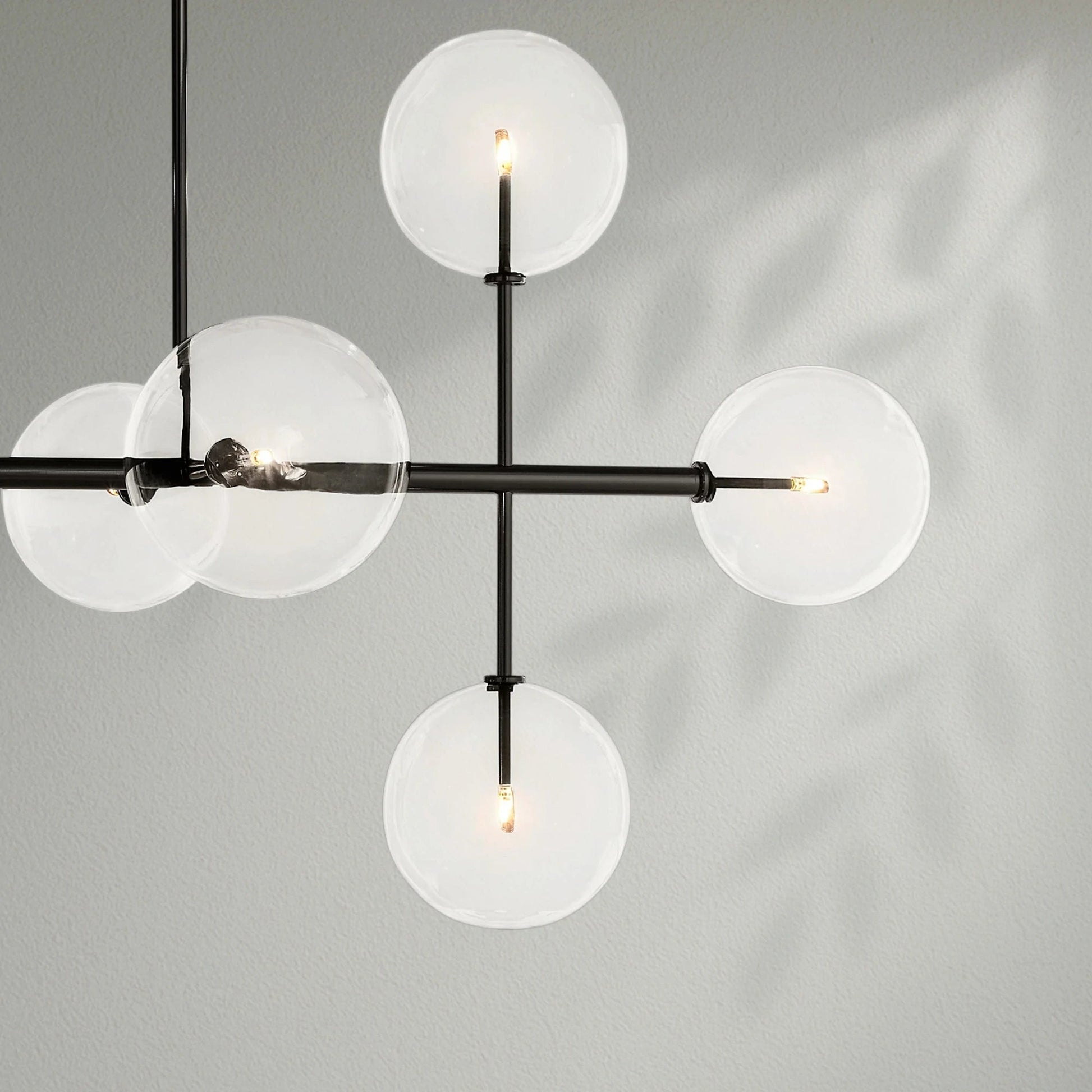Glass Globe Mobile Linear Chandelier - Lightings Menu