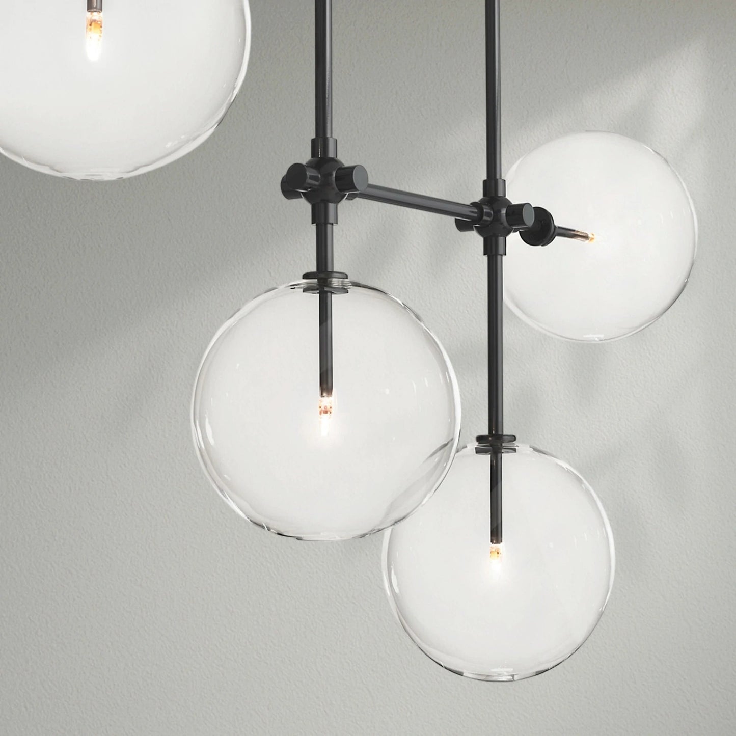Glass Globe Mobile Linear Chandelier - Lightings Menu