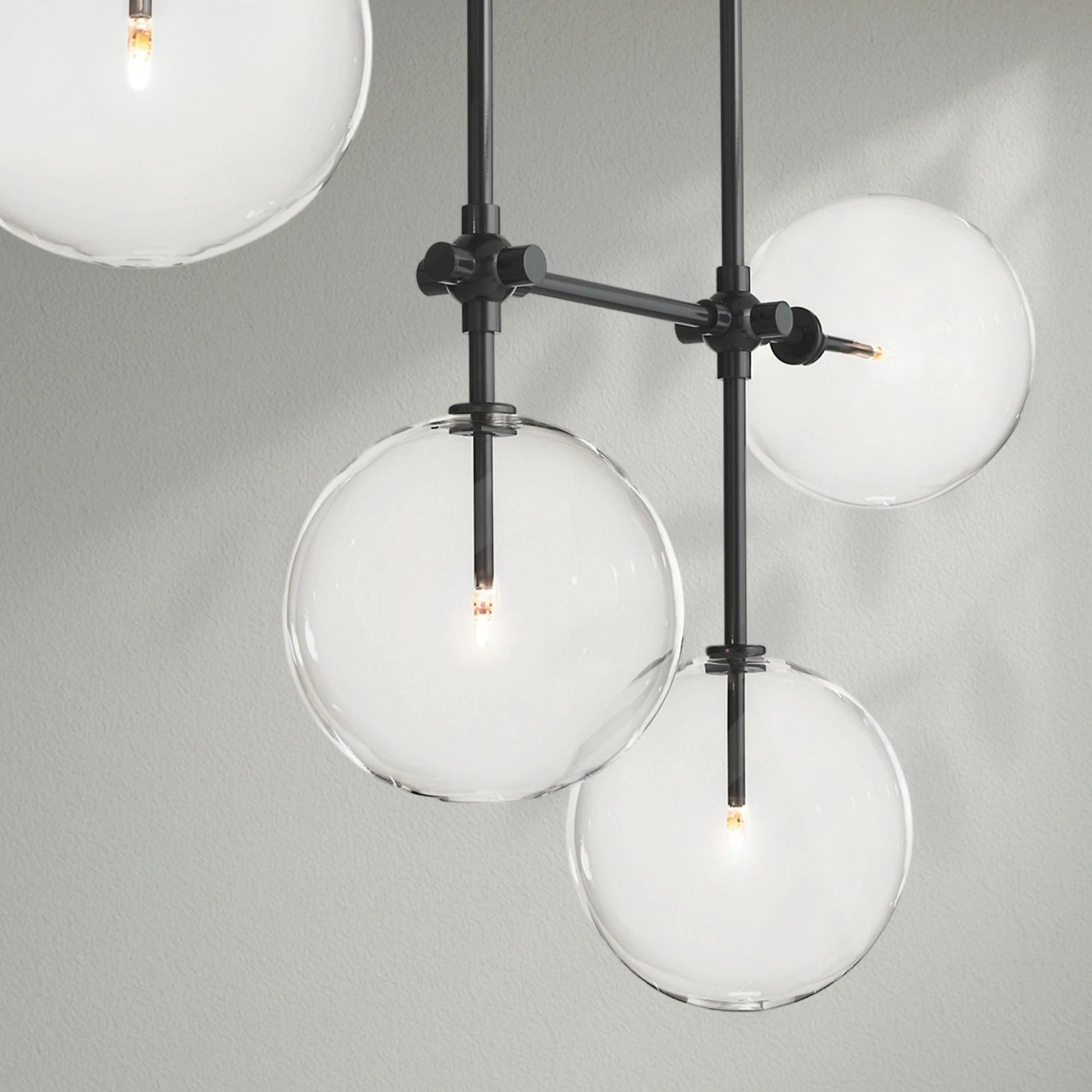 Glass Globe Mobile Linear Chandelier - Lightings Menu