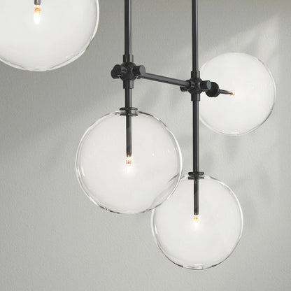 Glass Globe Mobile Linear Chandelier - Lightings Menu