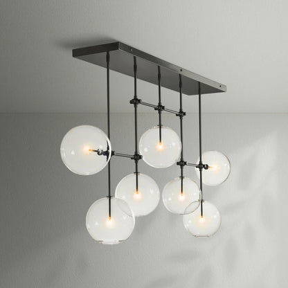 Glass Globe Mobile Linear Chandelier - Lightings Menu