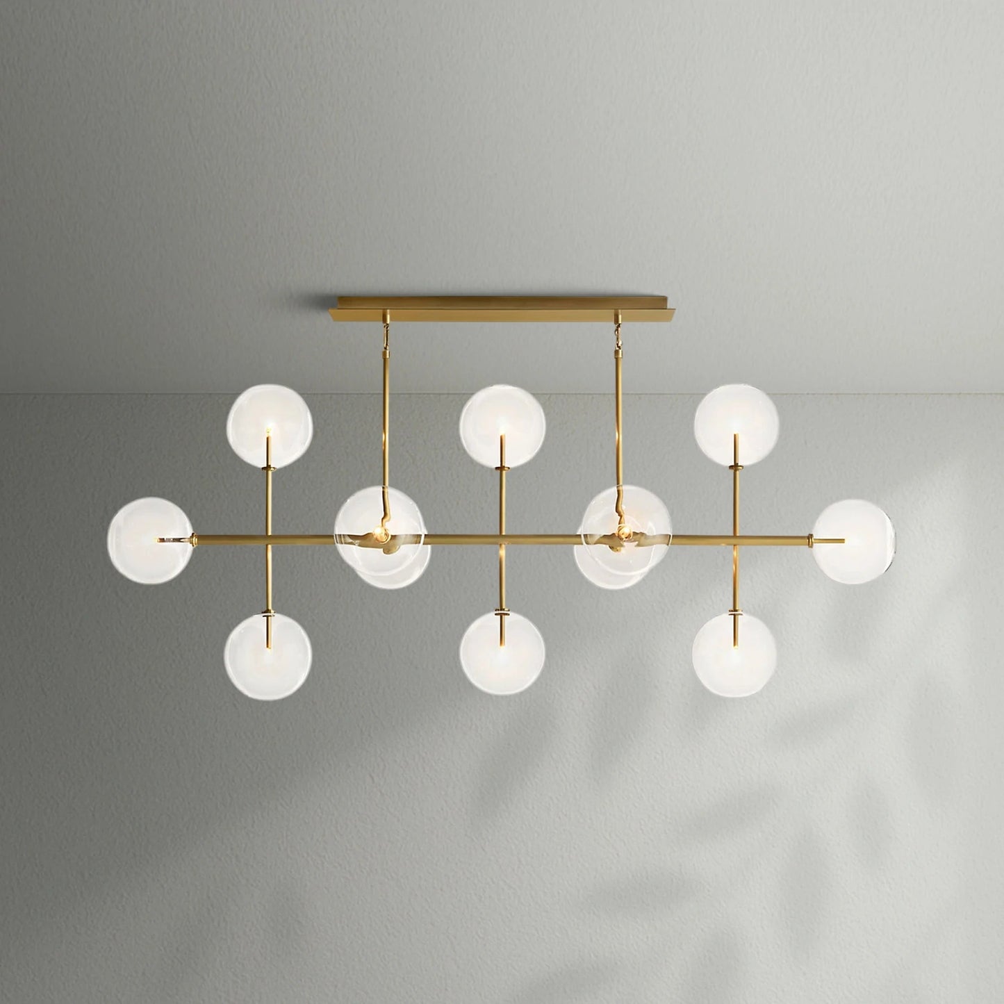 Glass Globe Mobile Linear Chandelier - Lightings Menu