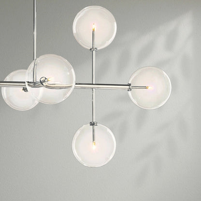 Glass Globe Mobile Linear Chandelier - Lightings Menu