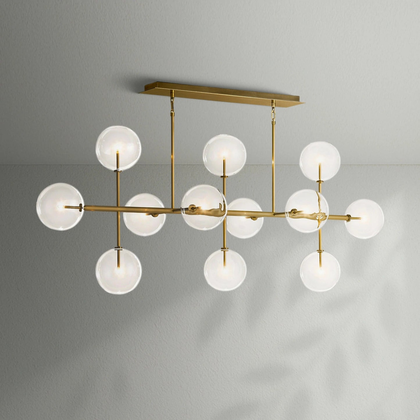 Glass Globe Mobile Linear Chandelier - Lightings Menu