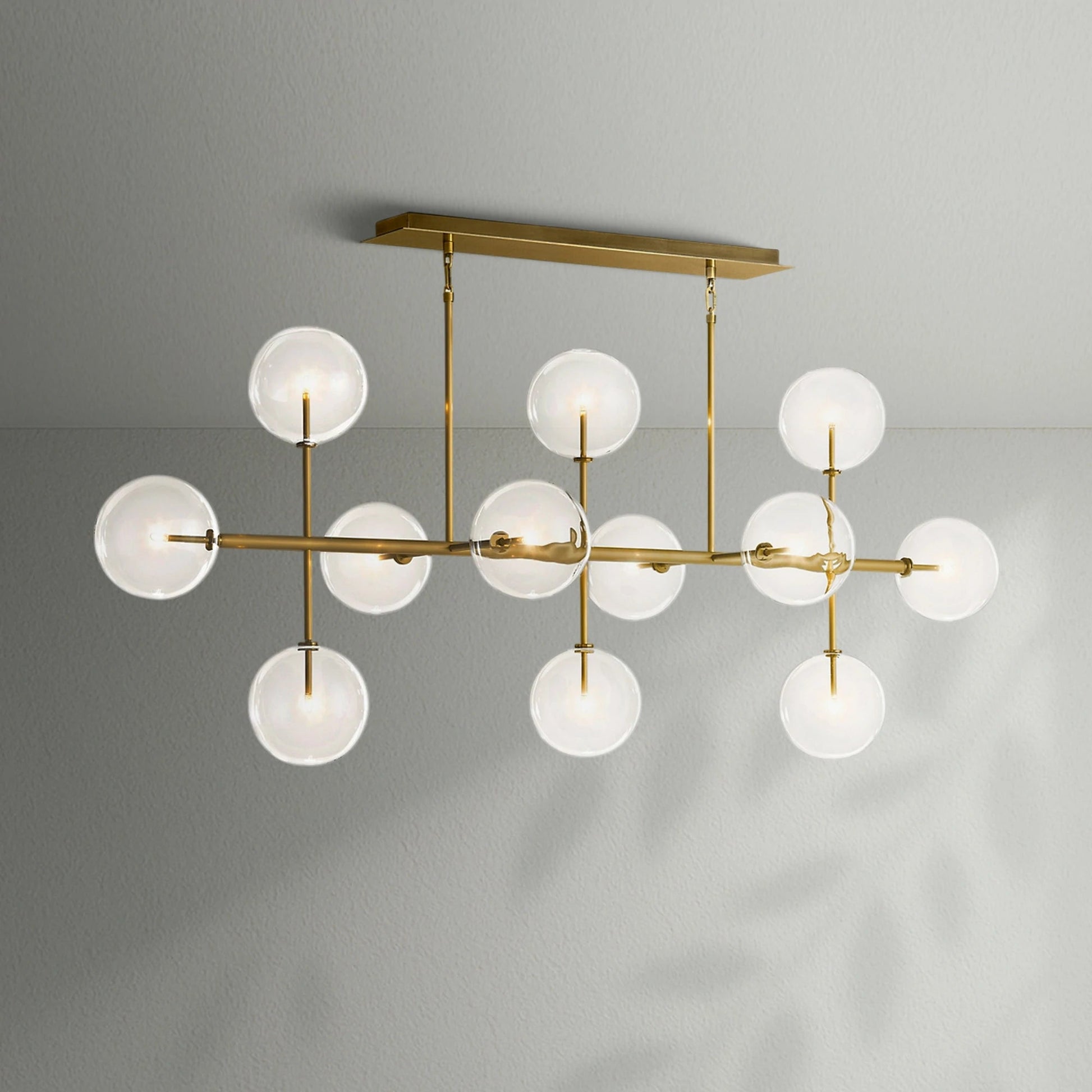 Glass Globe Mobile Linear Chandelier - Lightings Menu