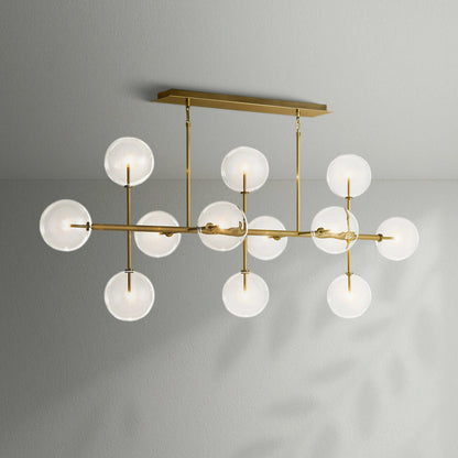 Glass Globe Mobile Linear Chandelier - Lightings Menu