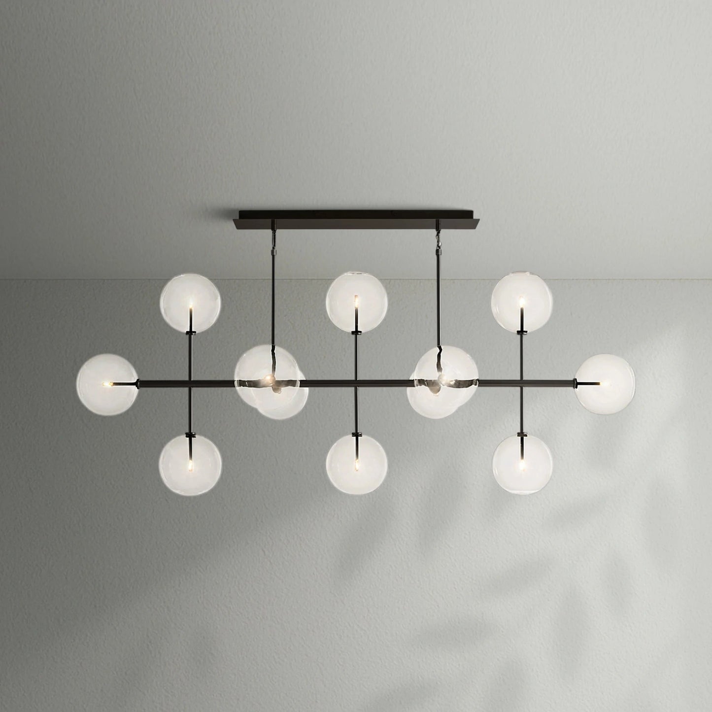 Glass Globe Mobile Linear Chandelier - Lightings Menu