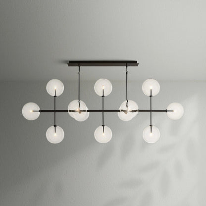Glass Globe Mobile Linear Chandelier - Lightings Menu