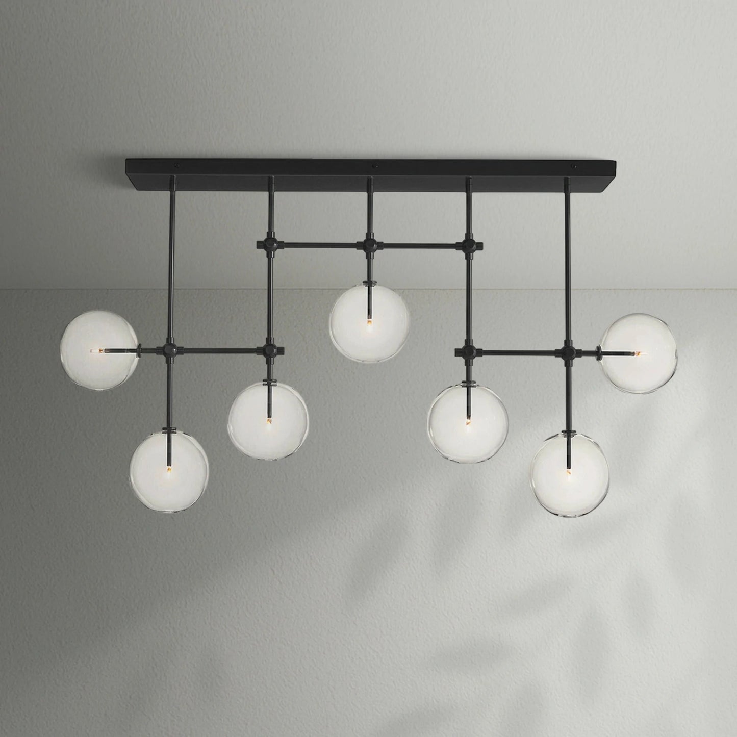 Glass Globe Mobile Linear Chandelier - Lightings Menu