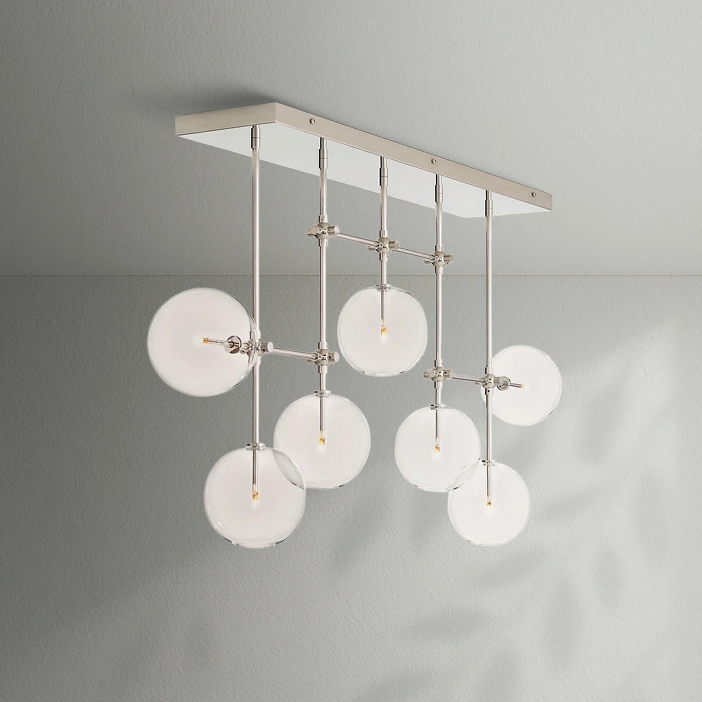 Glass Globe Mobile Linear Chandelier - Lightings Menu