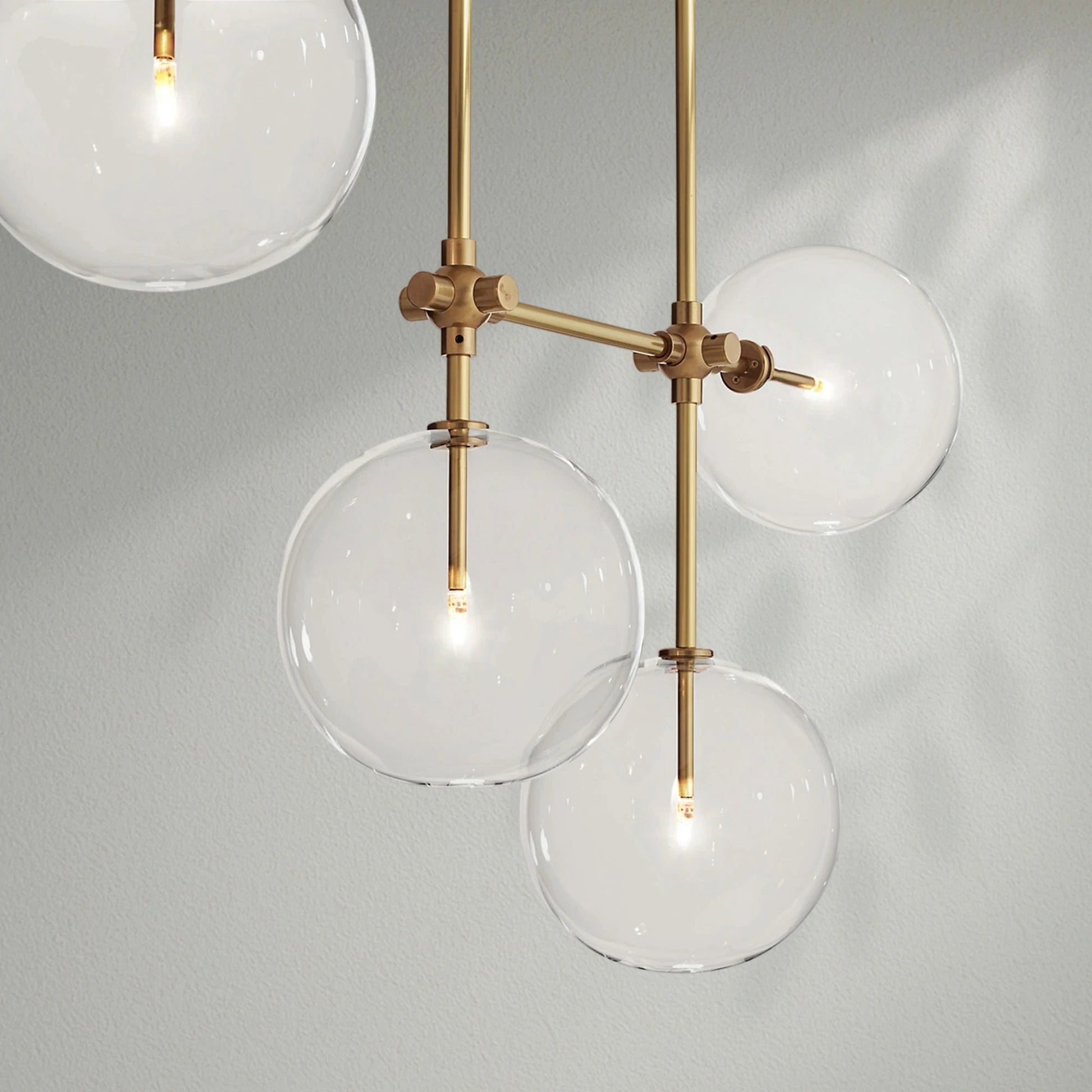 Glass Globe Mobile Linear Chandelier - Lightings Menu