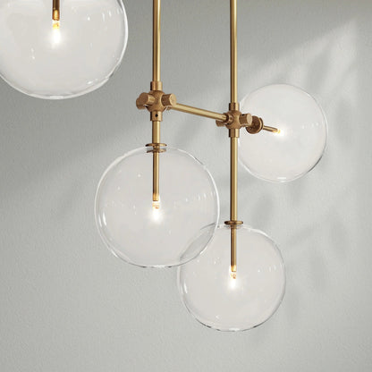 Glass Globe Mobile Linear Chandelier - Lightings Menu