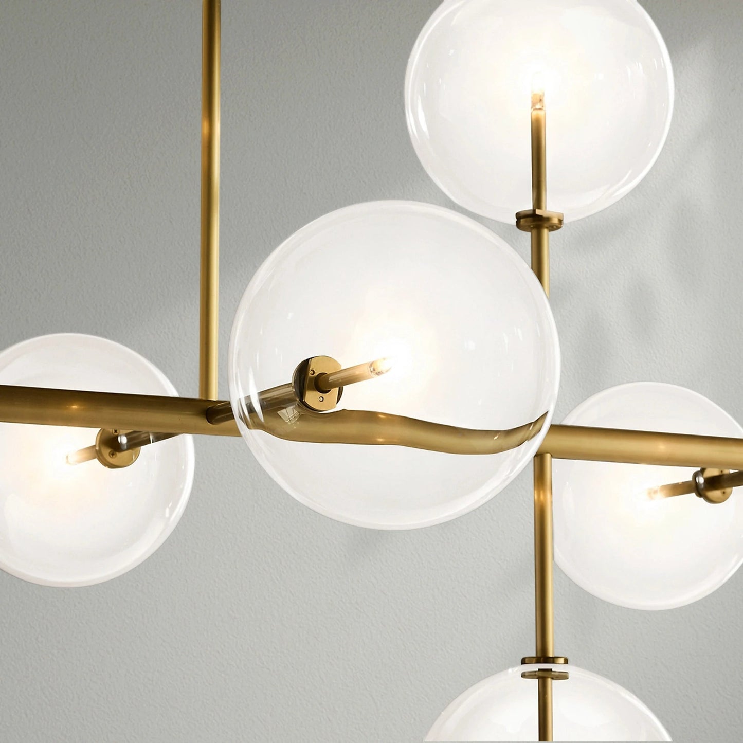 Glass Globe Mobile Linear Chandelier - Lightings Menu