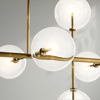 Glass Globe Mobile Linear Chandelier - Lightings Menu
