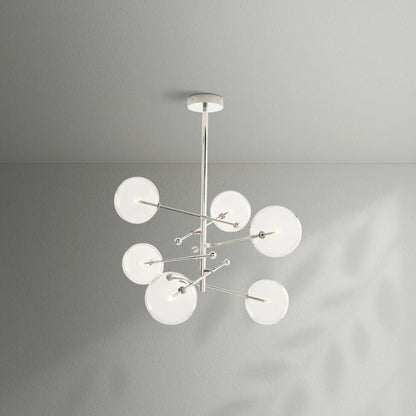 Glass Globe Mobile Six - Arm Chandelier - Lightings Menu