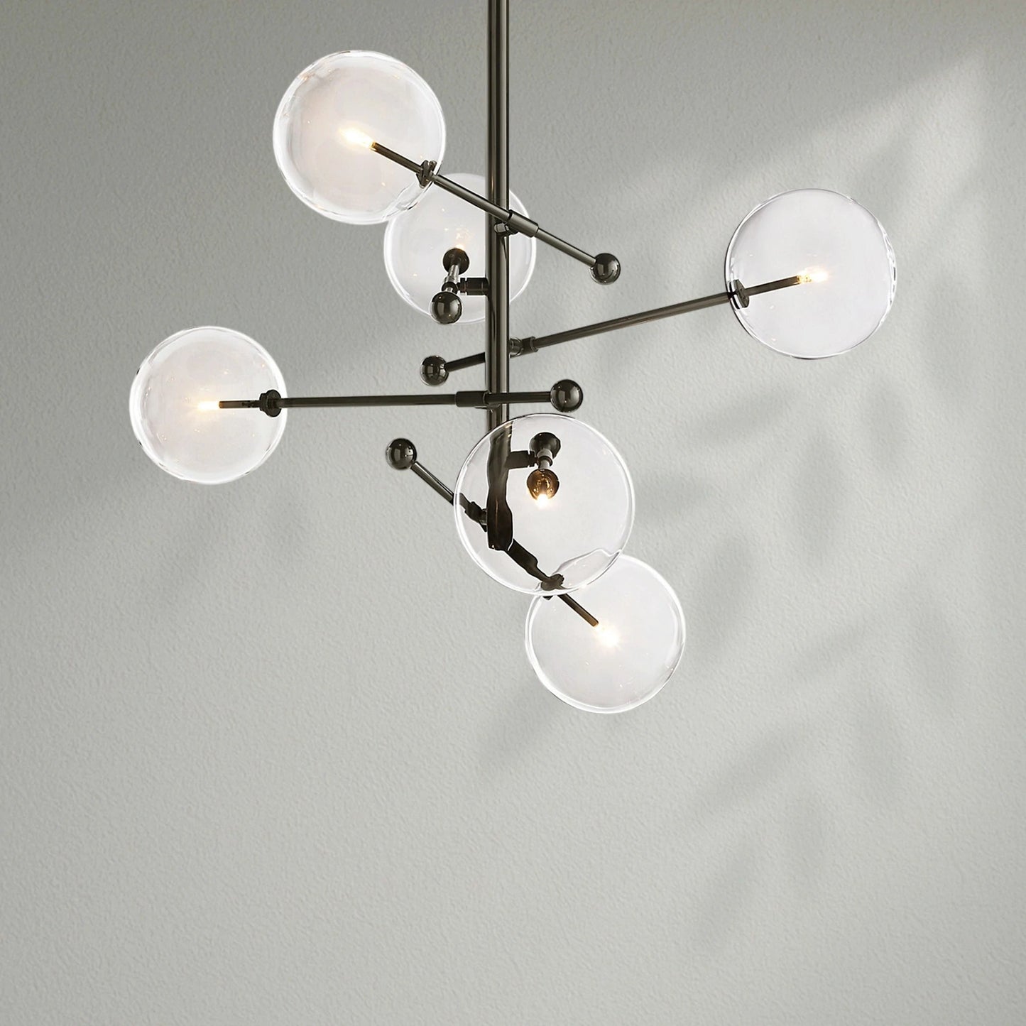 Glass Globe Mobile Six - Arm Chandelier - Lightings Menu