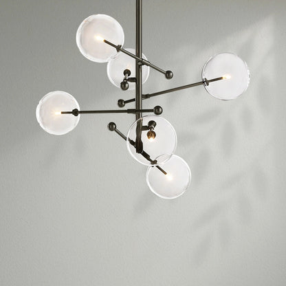 Glass Globe Mobile Six - Arm Chandelier - Lightings Menu