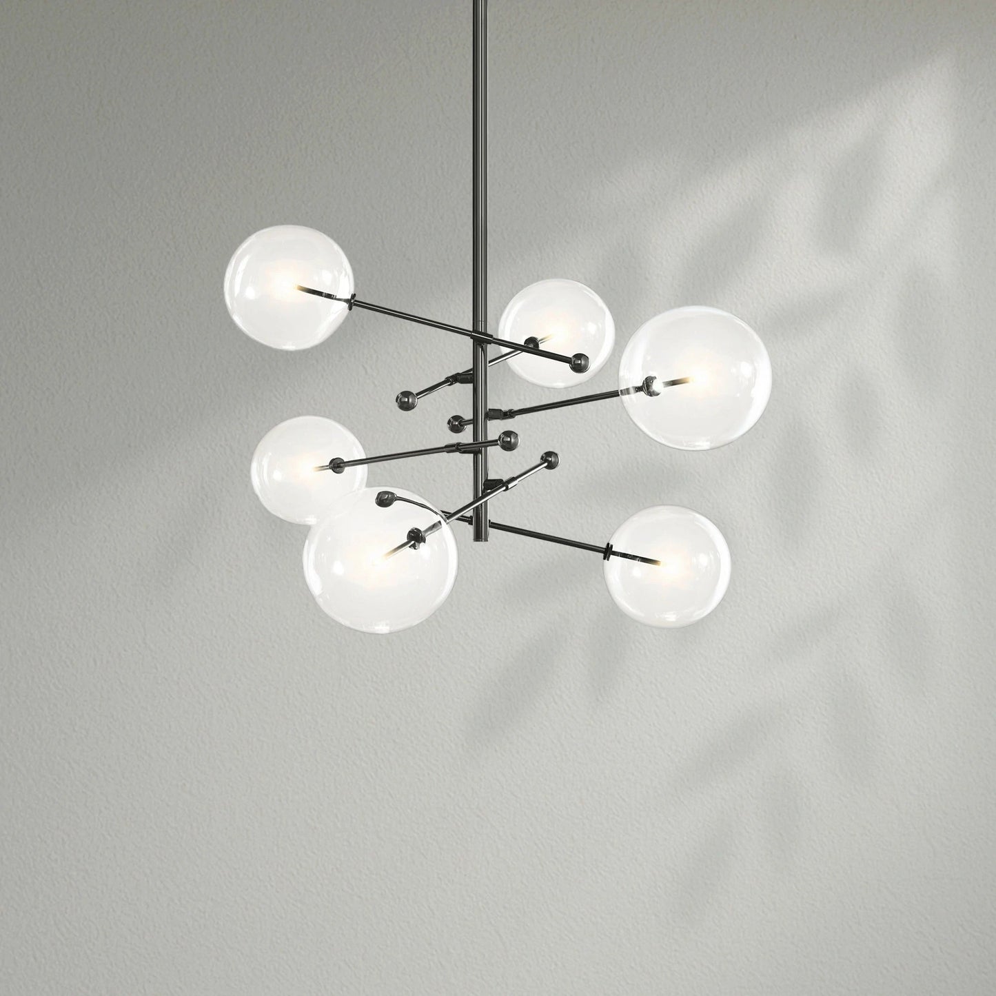 Glass Globe Mobile Six - Arm Chandelier - Lightings Menu