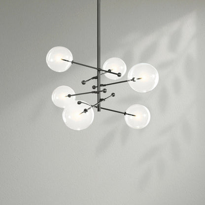 Glass Globe Mobile Six - Arm Chandelier - Lightings Menu