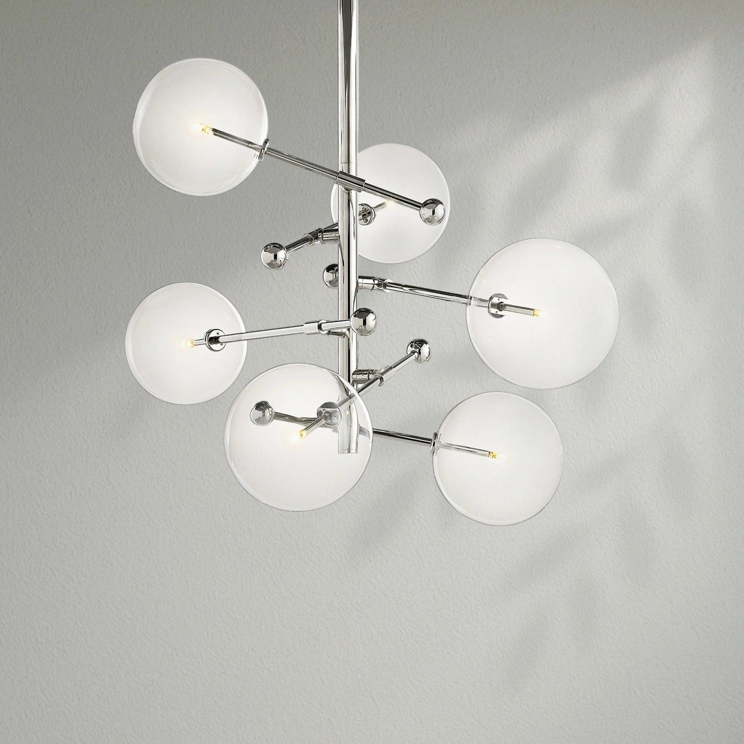 Glass Globe Mobile Six - Arm Chandelier - Lightings Menu