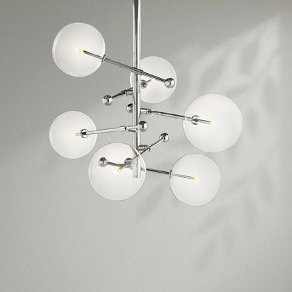 Glass Globe Mobile Six - Arm Chandelier - Lightings Menu