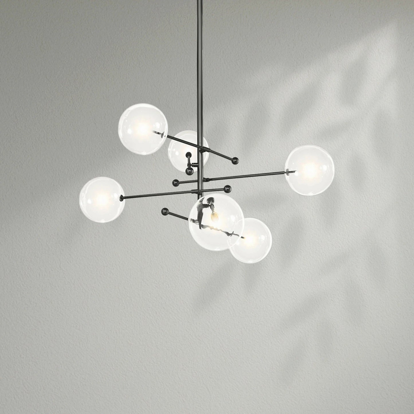 Glass Globe Mobile Six - Arm Chandelier - Lightings Menu