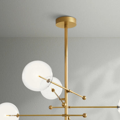 Glass Globe Mobile Six - Arm Chandelier - Lightings Menu