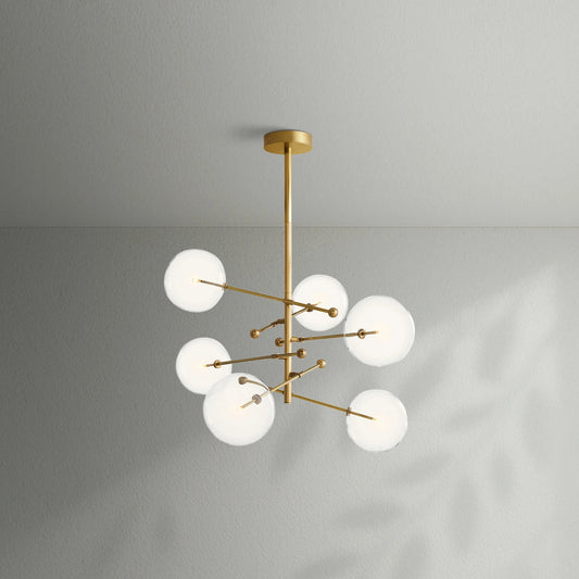 Glass Globe Mobile Six - Arm Chandelier - Lightings Menu