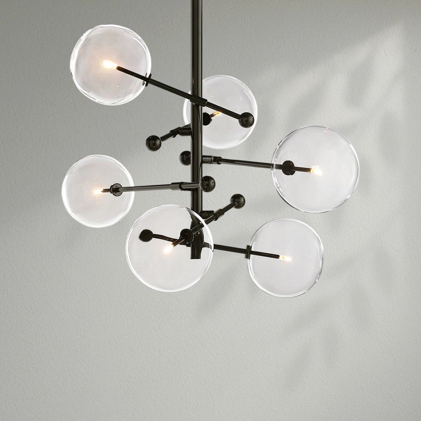 Glass Globe Mobile Six - Arm Chandelier - Lightings Menu